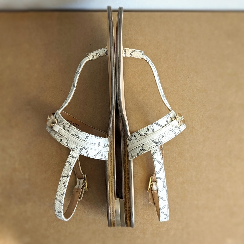 Calvin Klein Soley Monogram White with Logo Strap Back Women's Sandals - Picture 6 of 10